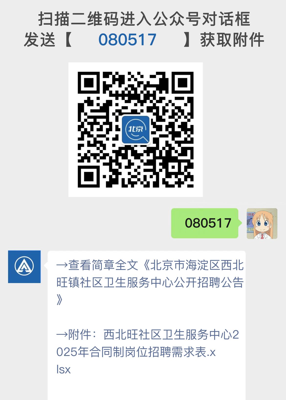 北京市海淀区西北旺镇社区卫生服务中心公开招聘公告