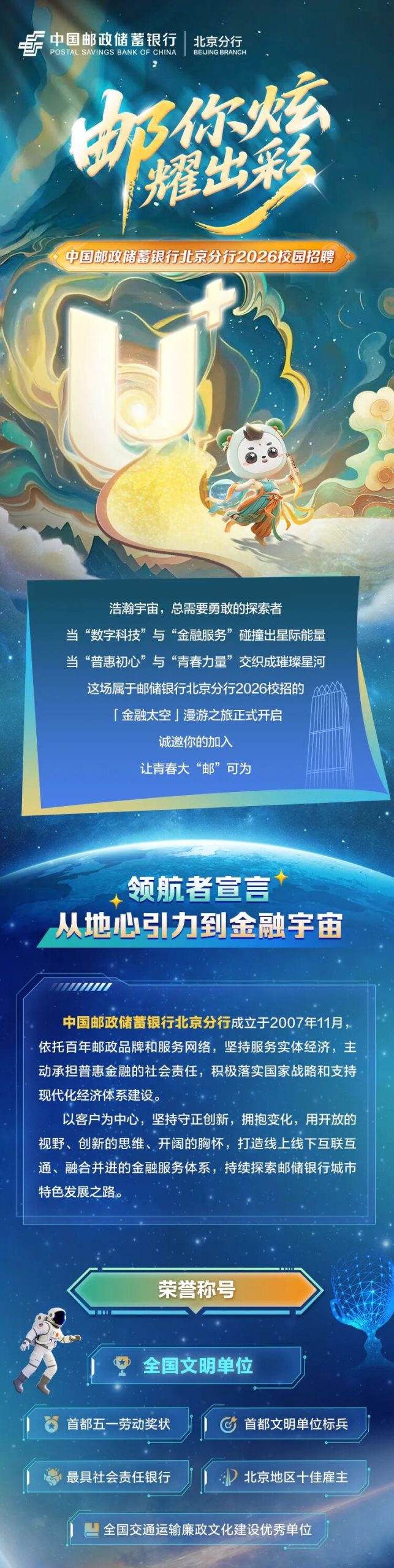 中国邮政储蓄银行北京分行2026校园招聘